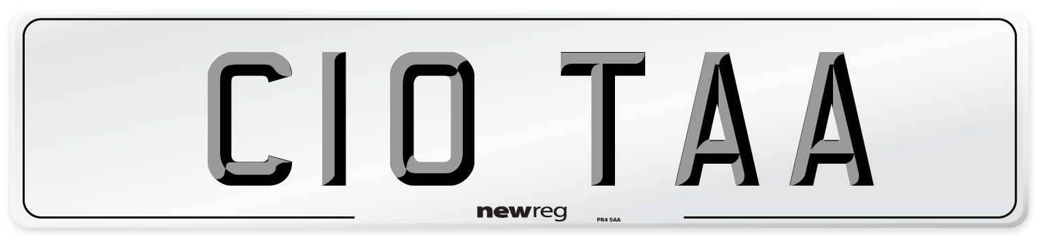 C10 TAA Number Plate from New Reg